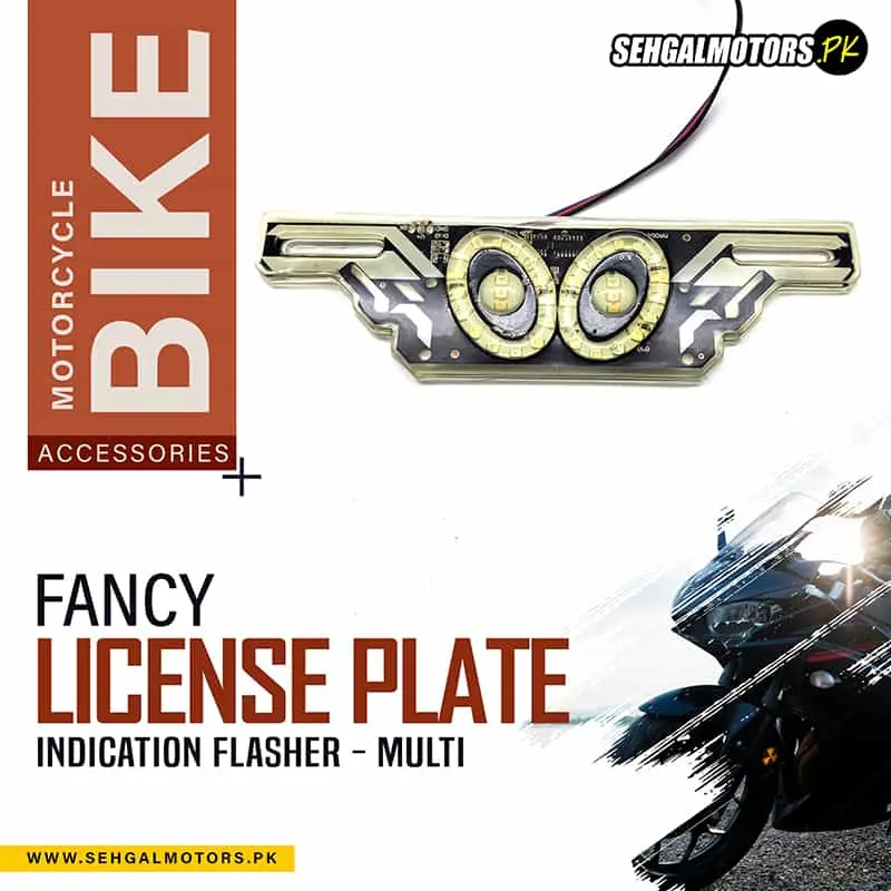 Fancy License Plate Indication Flasher For Bike - Multi A903285 1