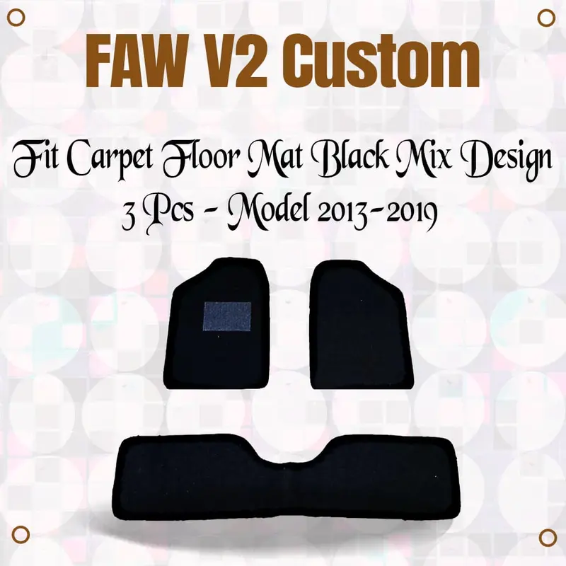 Faw V2 Custom Fit Carpet Floor Mat Black Mix Design 3 Pcs 2013 - 2019 1