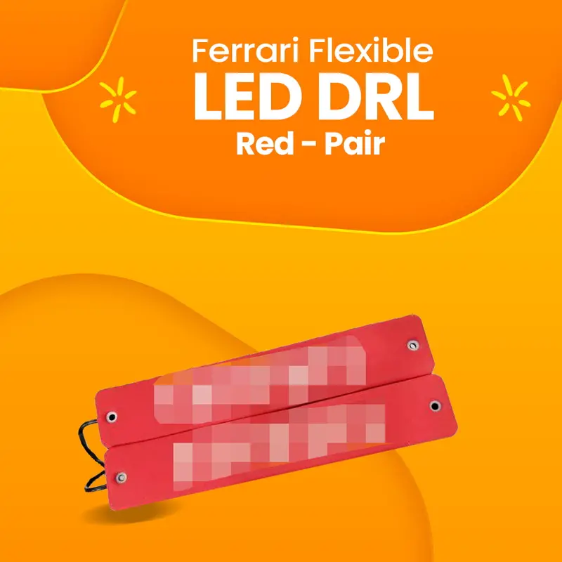 Ferrari Flexible Led Drl Red - Pair - Daytime Running Lights | Car Styling Led Day Light | Drl Lamp 1