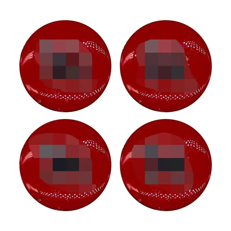 Ferrari Logo Wheel Cap Logo Black With Red Center Hub Sticker - 4 Pcs 2