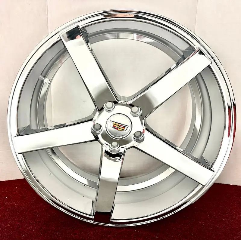 "Fiver" Chrome 20" X 8.5" Set Of 4 Wheels 5X120 Ct6 Cts Ct5 Xts 2
