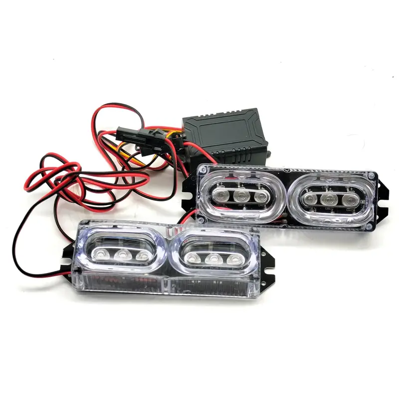 Flash Light 2 Oval Shape 12 Led For Motorcycle Bike Red-Blue 2