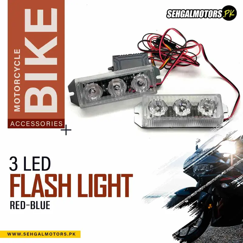 Flash Light 3 Led For Bike Red-Blue Zw338 1