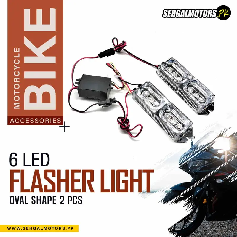 Flash Light 6 Led Oval Shape 2 Pcs For Motorcyle Bike Hy1505a 1