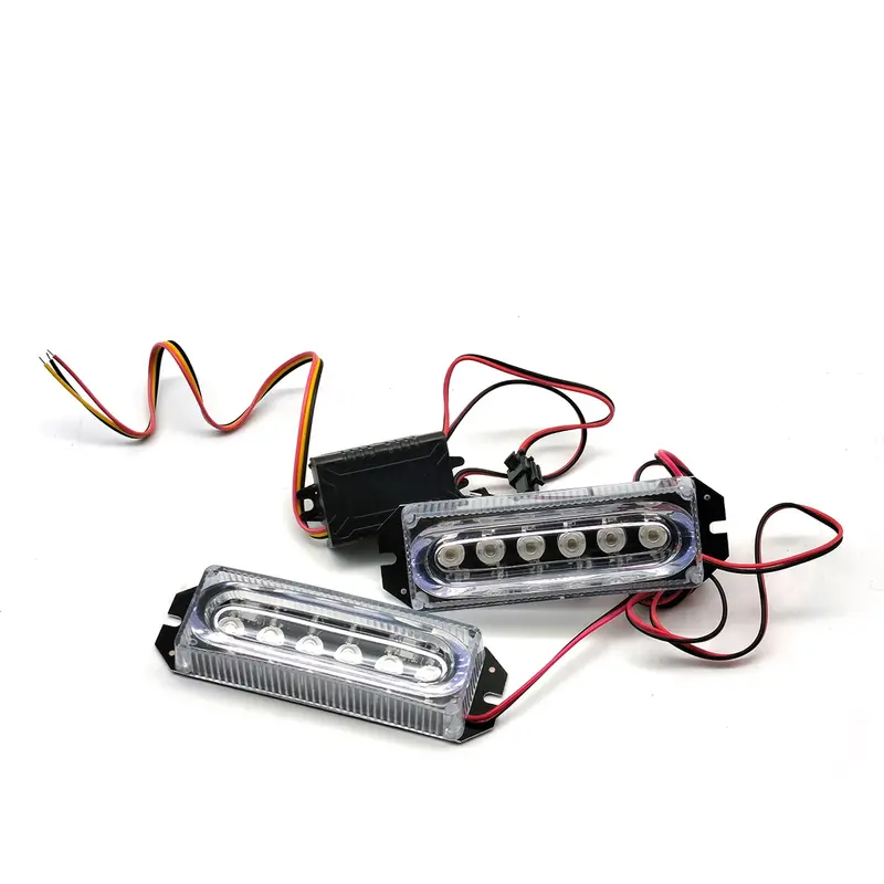 Flash Light 6 Led Oval Shape For Motorcycle Bike Red-Blue Zw336 2