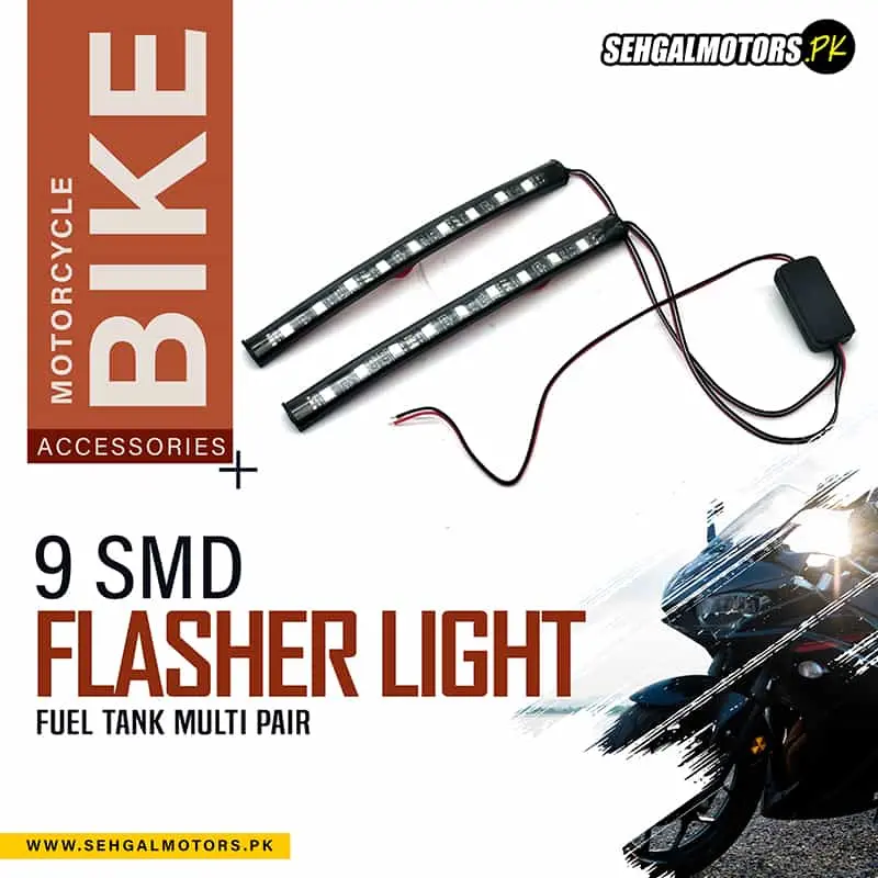 Flasher Light 9 Smd For Bike Fuel Tank Multi Pair 1