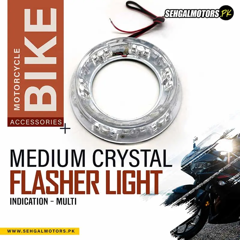 Flasher Light Medium Crystal Indication For Motorcycle Bikes - Multi 1