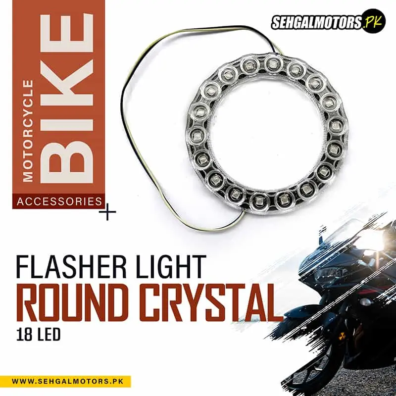 Flasher Light Round Crystal 18 Led For Bikes - Multi A403355 1