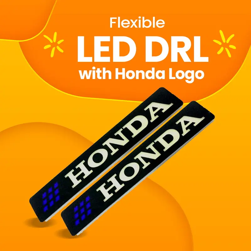 Flexible Led Drl With Honda Logo - Pair - Daytime Running Lights | Car Styling Led Day Light | Drl Lamp 1