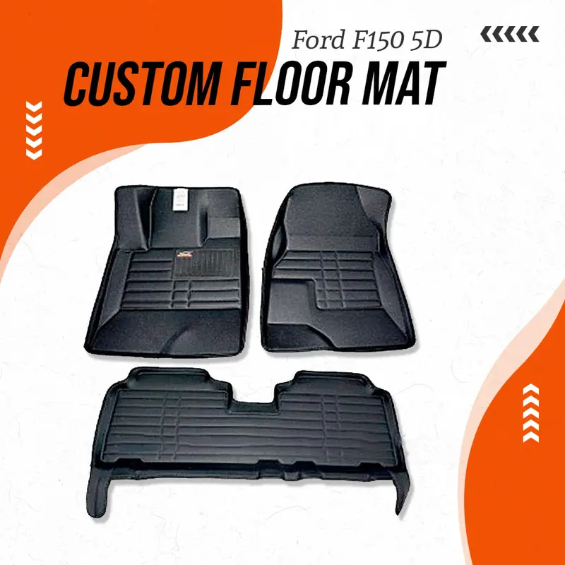 Ford F150 5D Custom Floor Mat Black 3 Pcs - Model 2015-2018 1