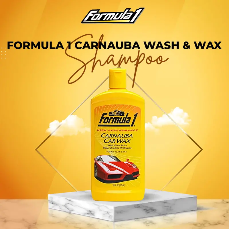 Formula 1 Carnauba Wash & Wax - 8 Oz - Car Glossy Shampoo Cleaning Agent 1
