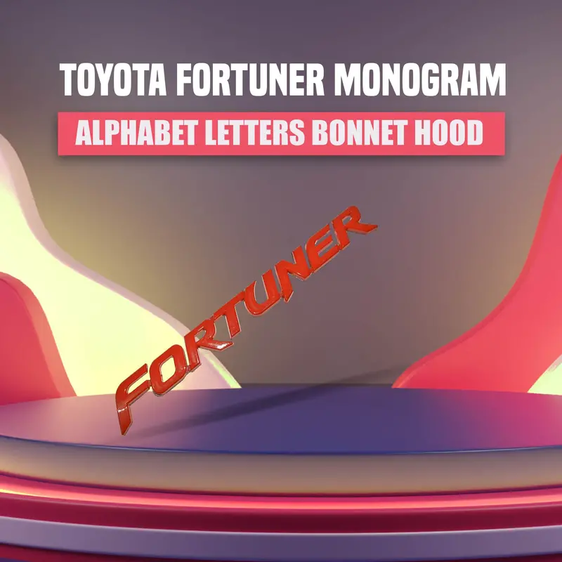 Fortuner Alphabet Letters Bonnet Hood Logo Red 1