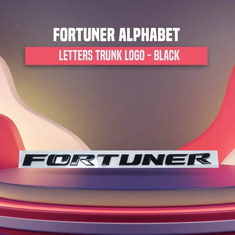 Fortuner Alphabet Letters Trunk Logo - Black 1