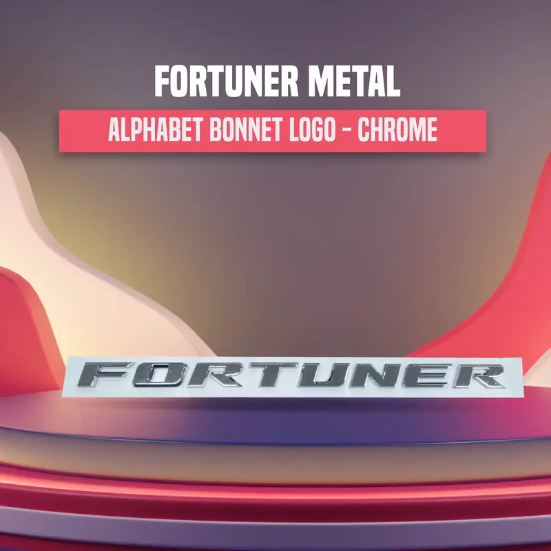 Fortuner Metal Alphabet Bonnet Logo - Chrome 1