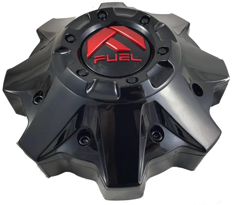 Fuel Gloss Black Red Emblem Wheel Center Caps (Qty 2) 1002-53, M-447, 1002-53B-1, 1002-49Gbq 1