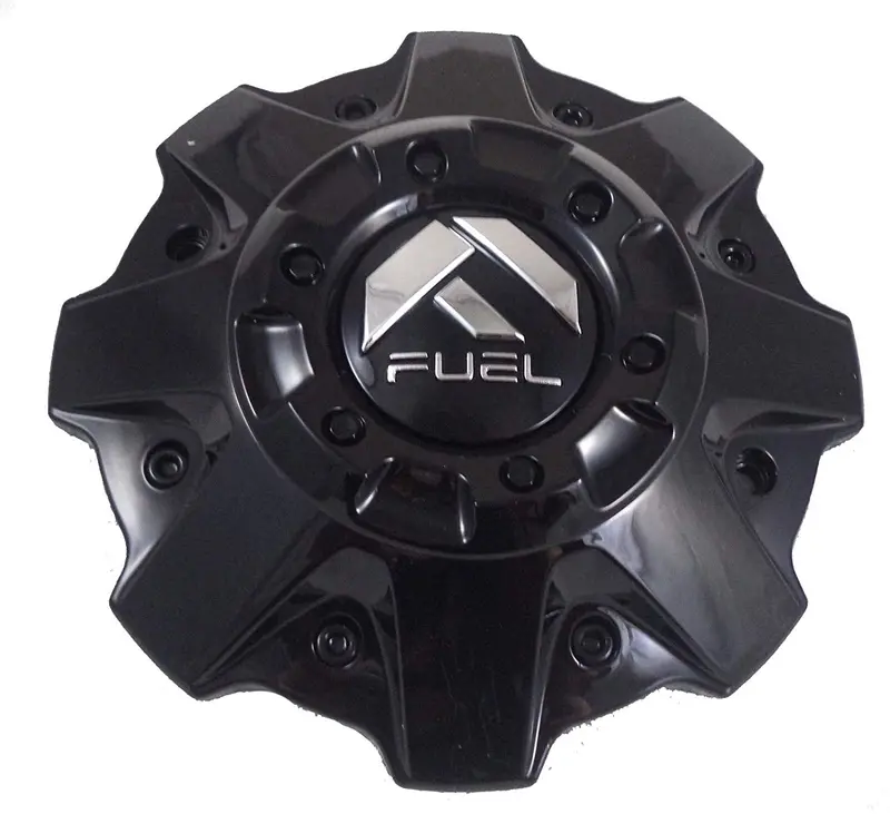 Fuel Gloss Black With Black Rivets Wheel Center Cap Set Of Two (2) 1001-79Gbr - With Screws 1