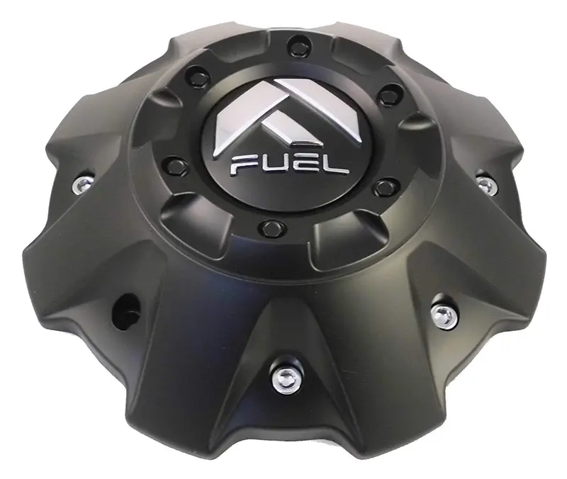 Fuel Wheels Black Flat Chrome Rivets Custom Center Cap Set Of Two (2) # 1001-63B 5-6 Lugger 1