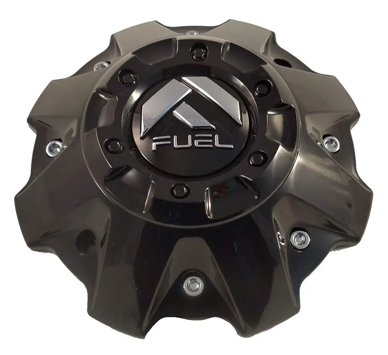 Fuel Wheels Black Gloss Custom Center Cap Set Of Two (2) # 1001-63B 5-6 Lugger 1