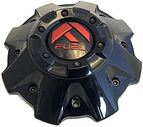 Fuel Wheels Black Gloss Red Emblem Center Cap Set Of Four (4) # 1001-63B 5-6 Lugger 1
