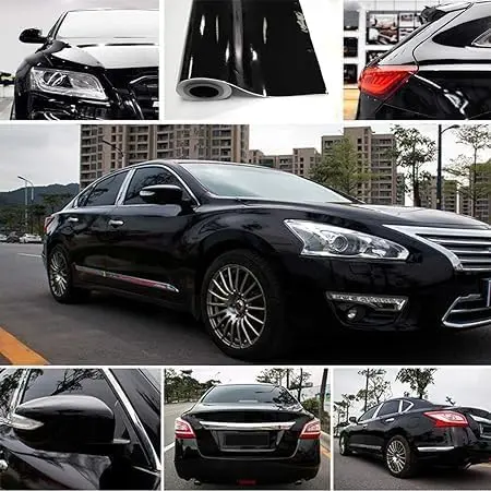 Glossy Black Car Sunroof Sticker - Pvc Sunroof Sticker | Car Wrap Sticker For Roof 1