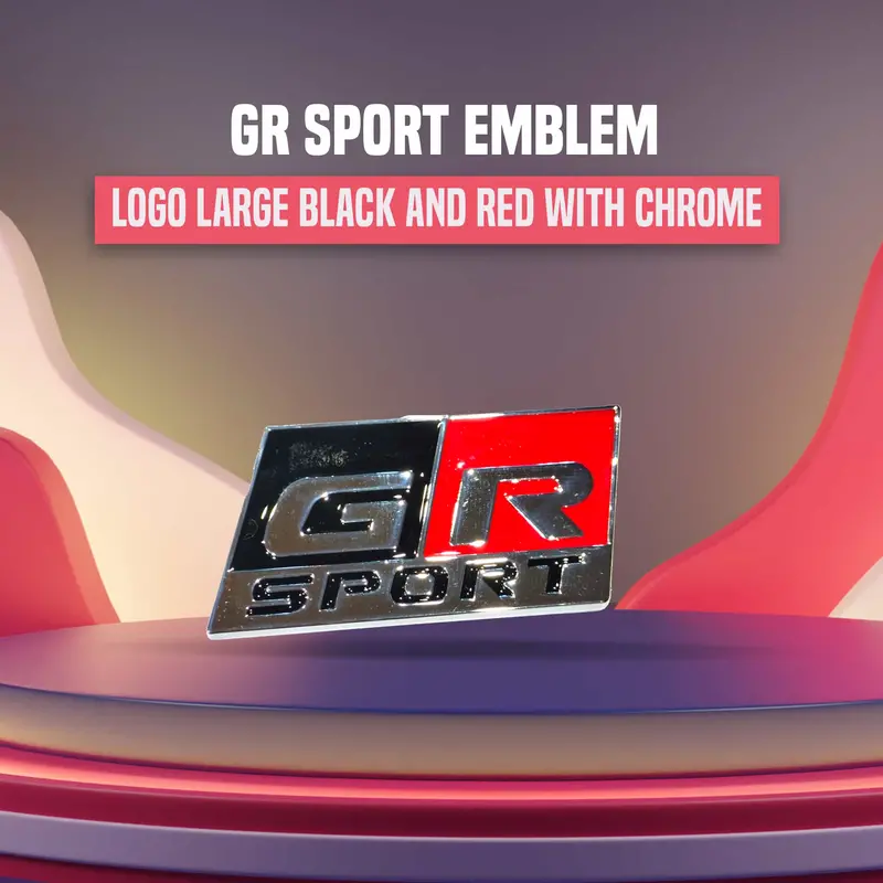 Gr Sport Metal Logo Black Red Chrome - Large 1