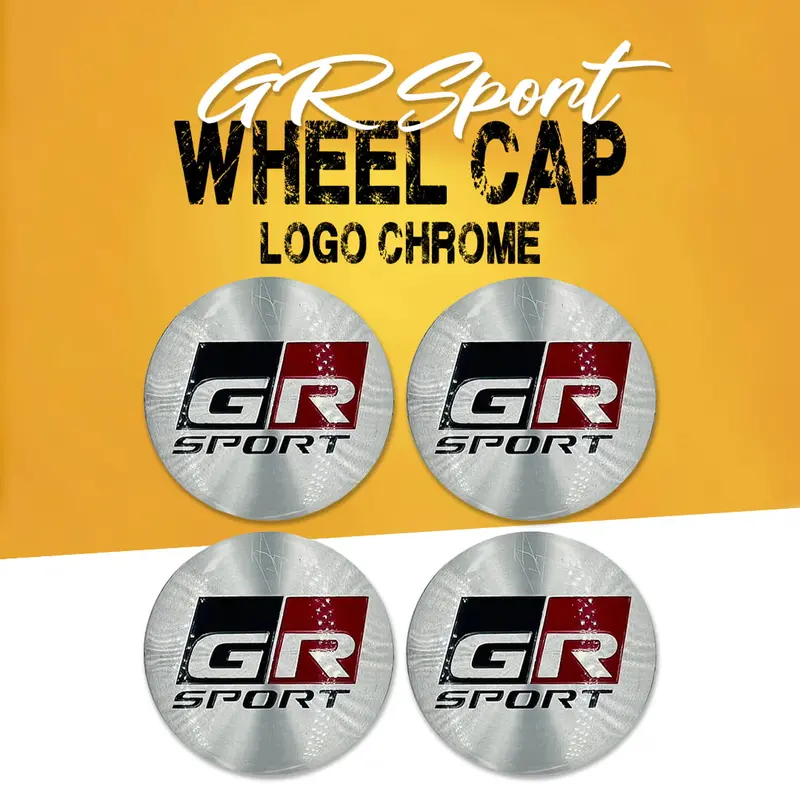 Gr Sport Wheel Cap Logo Chrome Center Hub Badge Sticker - 4 Pcs 1