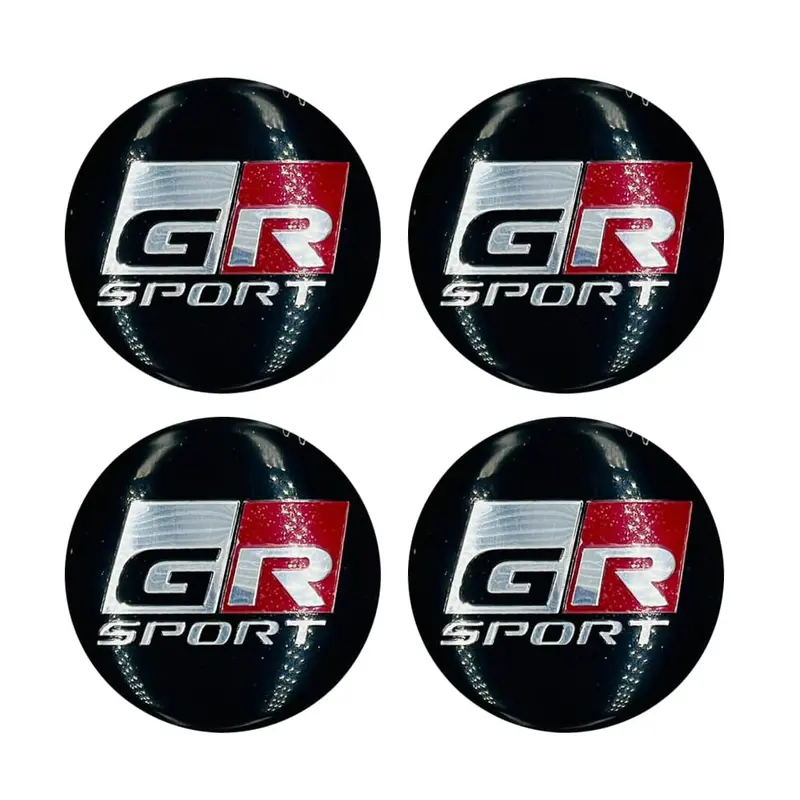 Gr Sport Wheel Cap Logo Full Black Center Hub Badge Sticker - 4 Pcs 2
