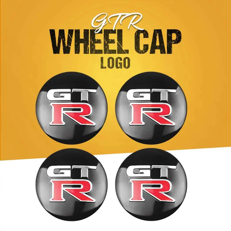 Gtr Wheel Cap Logo Center Hub Badge Sticker - 4 Pcs 1