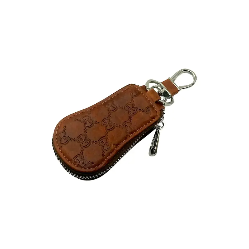 Gucci Universal Zipper Leather Key Cover Pouch Brown 2
