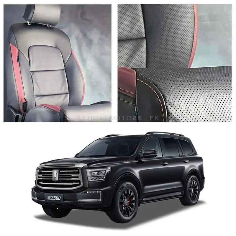 Gwm Tank 500 Breathable Black Red Seat Covers 2025 - 2027 1