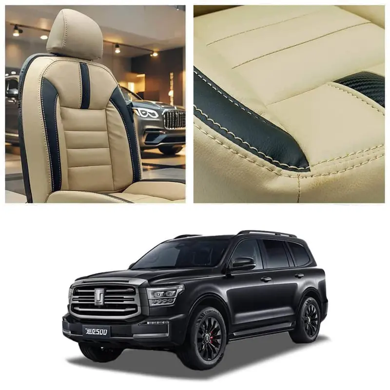Gwm Tank 500 Hockey Design Beige Black Seat Covers 2025 - 2027 1
