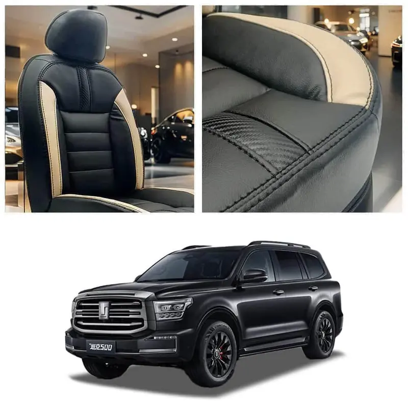 Gwm Tank 500 Hockey Design Black Beige Seat Covers 2025 - 2027 1
