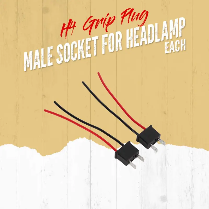 H4 Grip Plug Male Socket For Headlamp Hid - Each 1
