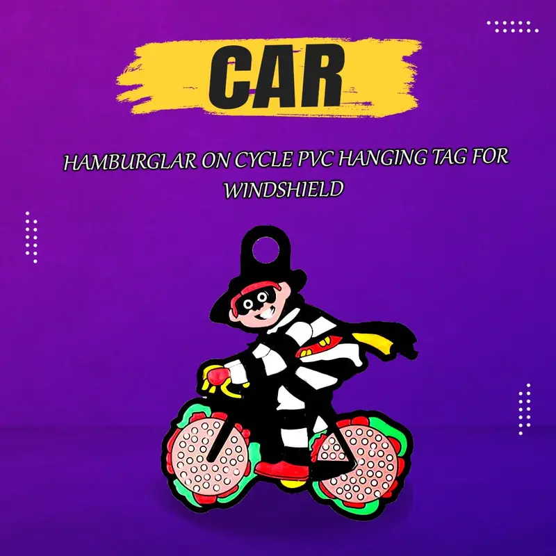 Hamburglar On Cycle Pvc Hanging Tag For Windshield 1