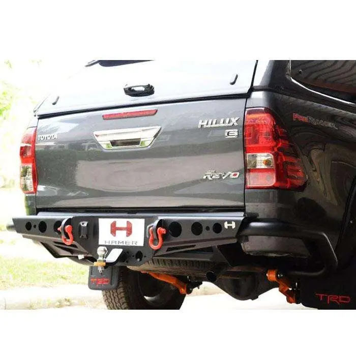 Hamer Steel Back Bumper Without Fog Lamps V1 2016-2019 - Toyota Hilux Vigo Revo Tiger Hamer Bull Bar 1