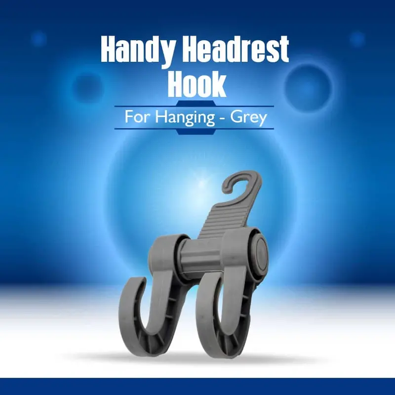 Handy Headrest Hook For Hanging - Grey 1