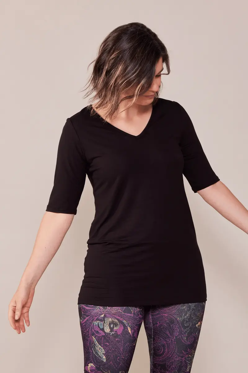 Haut Essentiel Col V - Noir 1