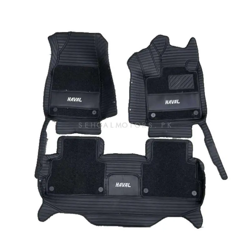 Haval H6 10D Lining Floor Mats Black With Black Grass 3 Pcs 2021 - 2024 - - Mix Thread 2
