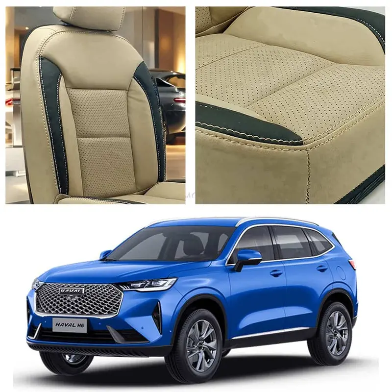 Haval H6 Breathable Beige Black Seat Covers 2021 - 2024 1