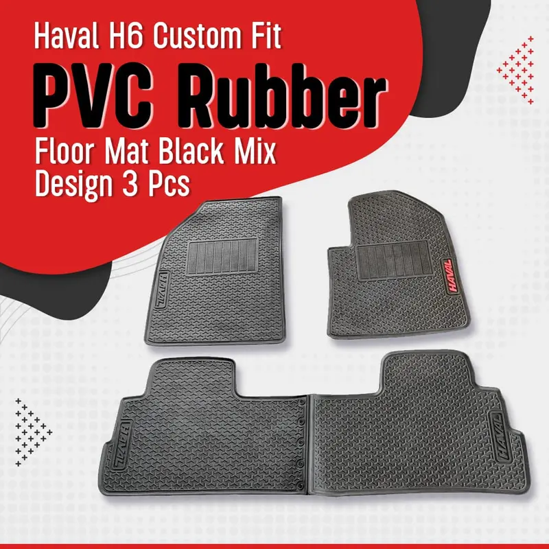 Haval H6 Custom Fit Pvc Rubber Floor Mat Black Mix Design 2021-2026 - - 3 Pcs 1