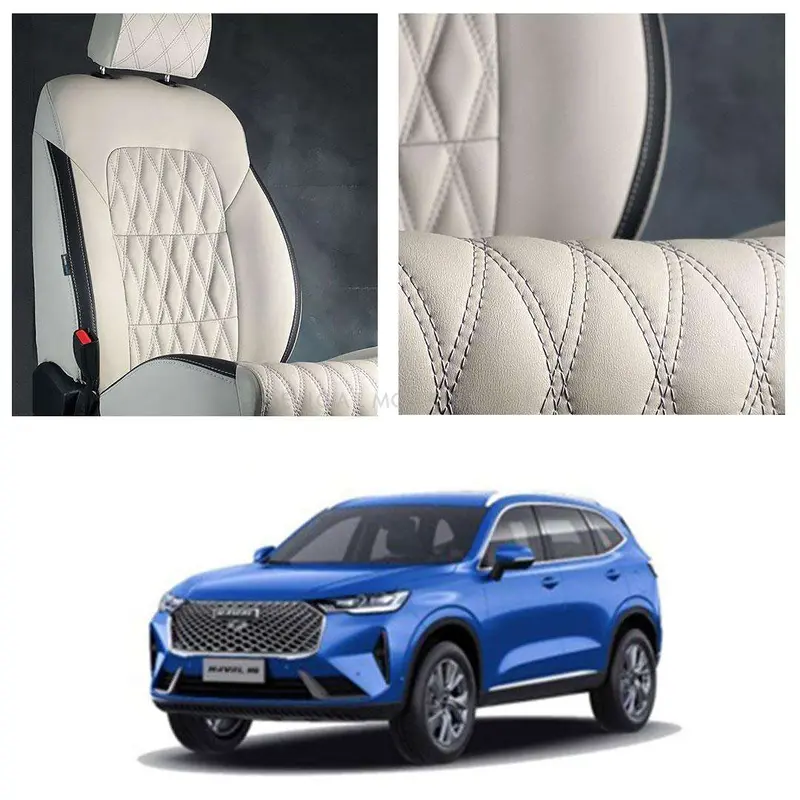 Haval H6 Diamond Cut Beige Black Seat Covers 2021 - 2024 1