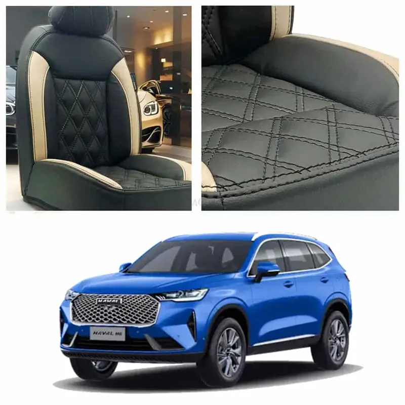 Haval H6 Diamond Cut Black Beige Seat Covers 2021 - 2024 1