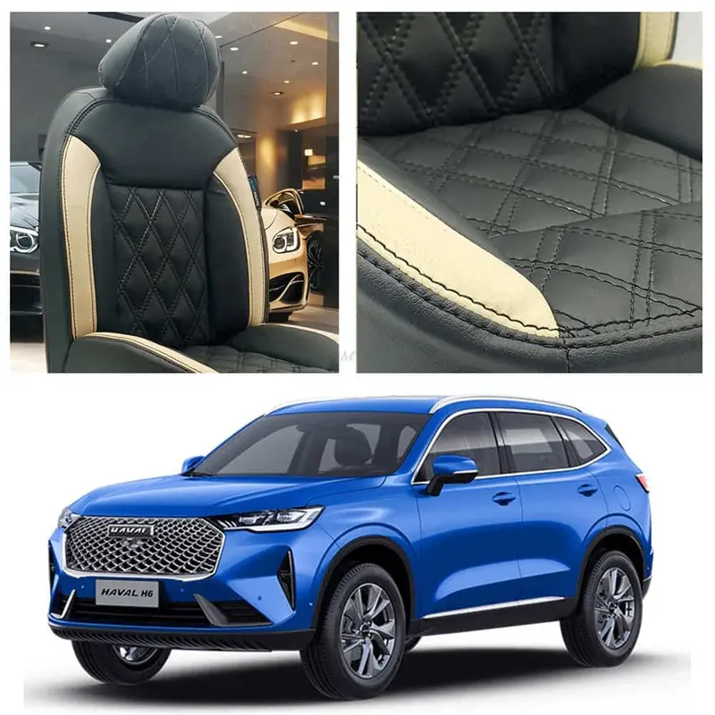 Haval H6 Diamond Cut Black Beige Seat Covers 2021 - 2024 1