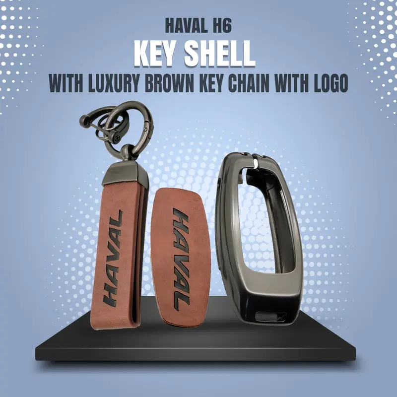 Haval H6 Key Shell Case Cover With Logo Brown 2021 - 2024 - Replacement Casing - Key Chain 1