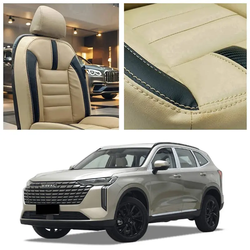 Haval H6 Phev Hockey Design Beige Black Seat Covers 2025 - 2026 1