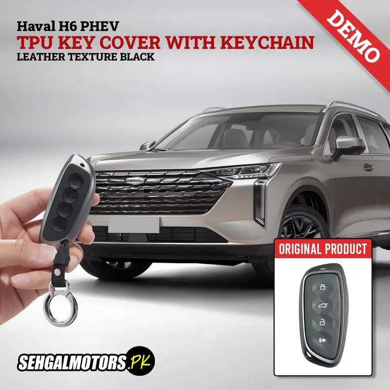 Haval H6 Phev Tpu Key Cover With Keychain Leather Texture Black 2025 - 2026 1