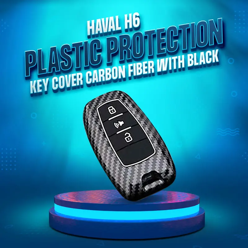 Haval H6 Plastic Protection Key Cover Carbon Fiber 2021 - 2024 - With Black Pvc 1