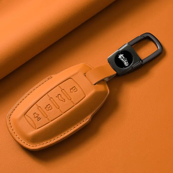 Haval H6 Tpu Key Cover Camel 2021 - 2024 - - Leather Texture 1