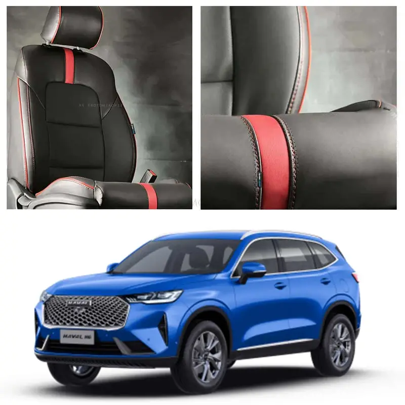 Haval H6 Type R Black Red Seat Covers 2021 - 2024 1