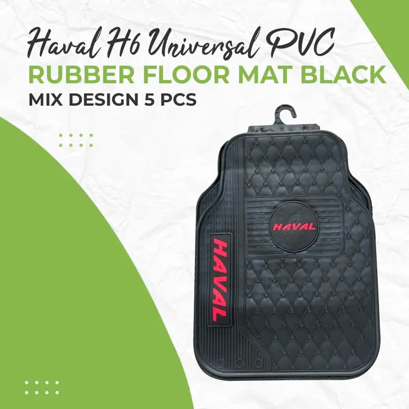 Haval H6 Universal Pvc Rubber Floor Mat Black Mix Design 5 Pcs 2021 - 2024 - Latex Mats - Foot Mat For Car 1